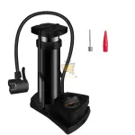 Mini Portable Air Pump with Pressure Gauge | Fits Presta & Schrader | Bike & Ball Inflator