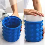 Silicone Ice Cube Maker Bucket with Lid – Space Saving Ice Tray for Freezer